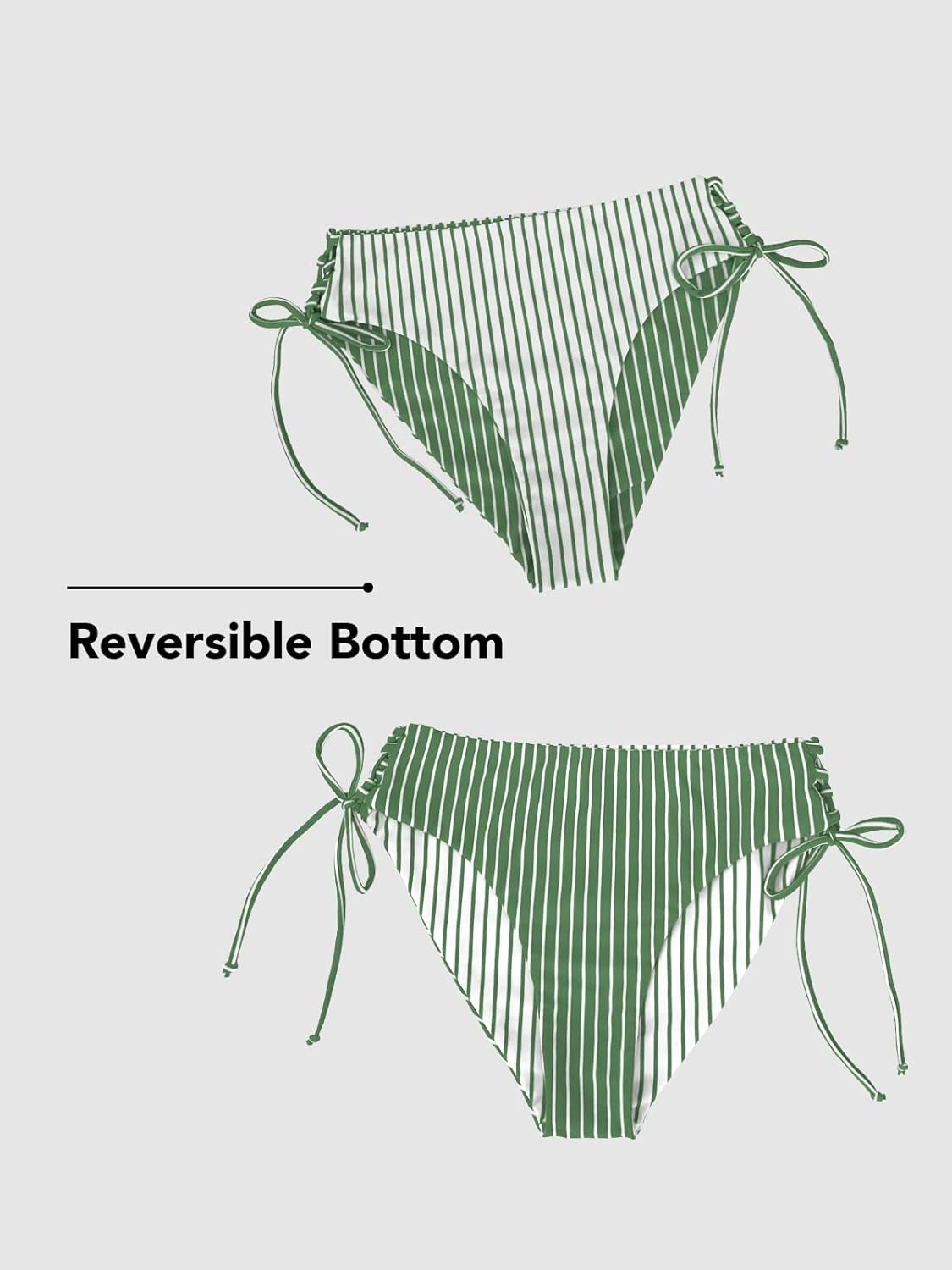 Women's 2 Piece Bikini Set Back Braided Straps with Reversible Bottom - Image 2