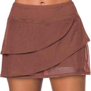 Women's Waistband Layered Swimdress Ruffle Swim Skirt Swimsuit Bottom(Available in Plus)