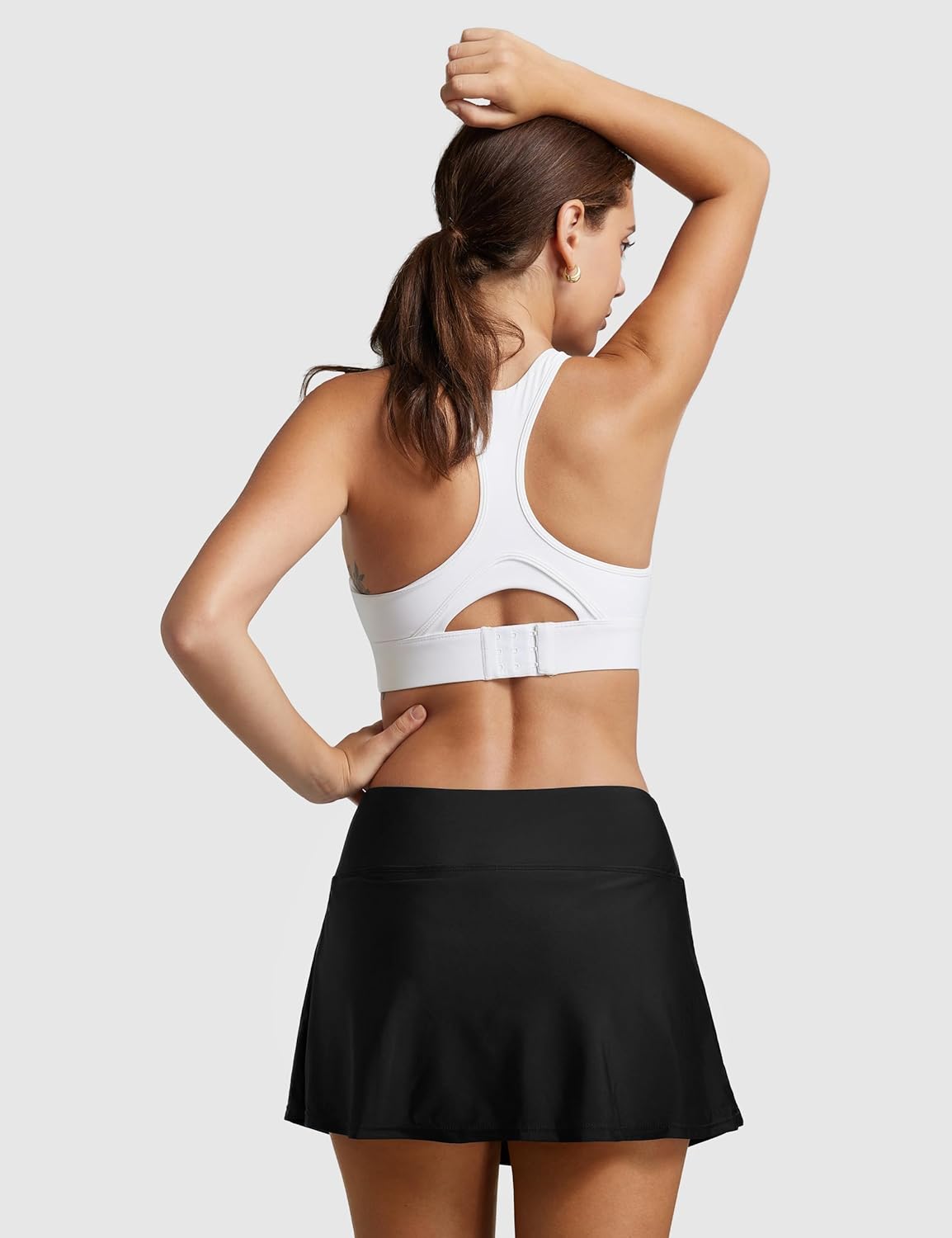 Women High Waisted 13" Mini Swim Skirts with Pockets Tummy Control Bathing Suit Skirt Bottoms for Women - Image 2